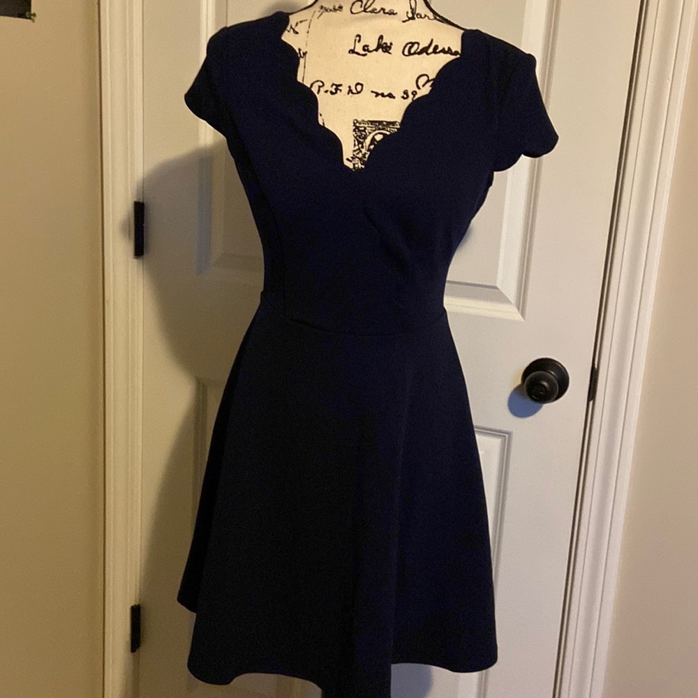 B. Darlin Fit n Flare Navy Blue Dress NWT 5/6